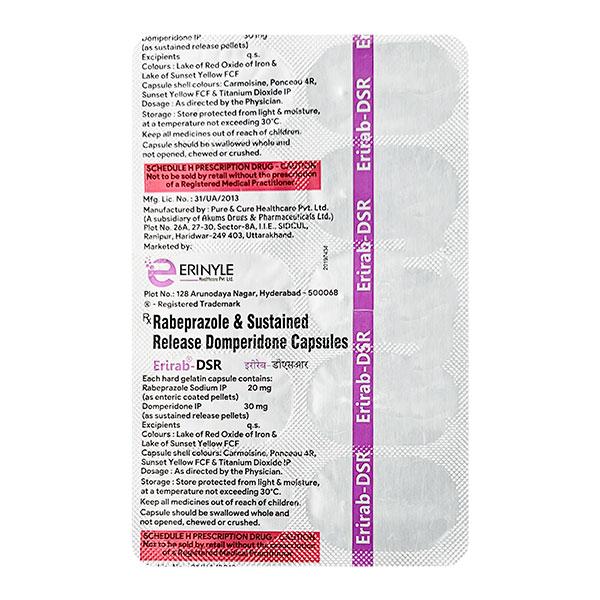 ERIRAB DSR Capsule 10's Price, Uses, Side effects, Substitutes | Netmeds