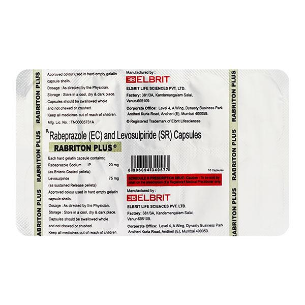 RABRITON PLUS Capsule 10's Price, Uses, Side effects, Substitutes | Netmeds