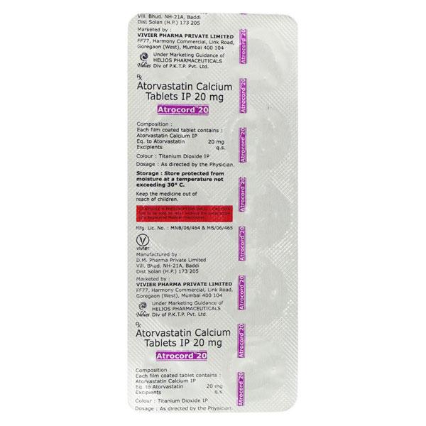 Buy ATROCORD 20mg Tablet 10's Online at Upto 25% OFF | Netmeds
