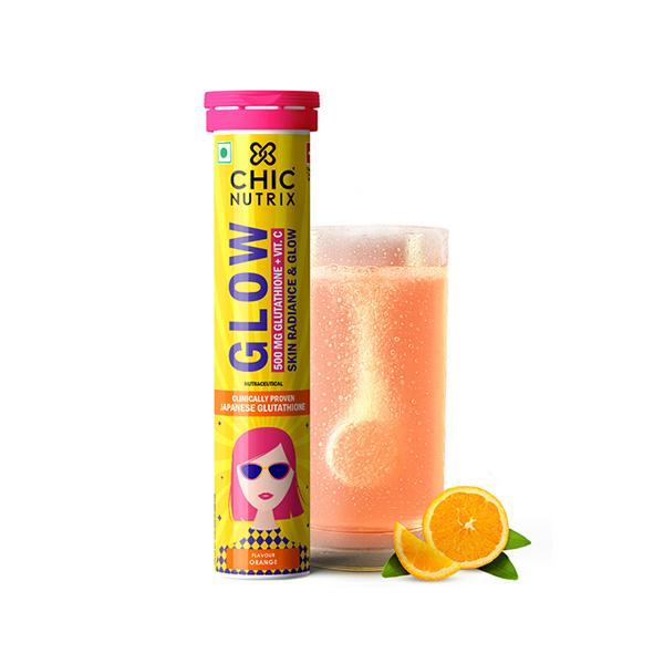 Chicnutrix Glow - Glutathione Tablets for Skin Glow & Even-Toned Skin -  Orange 20 Tablets 1's