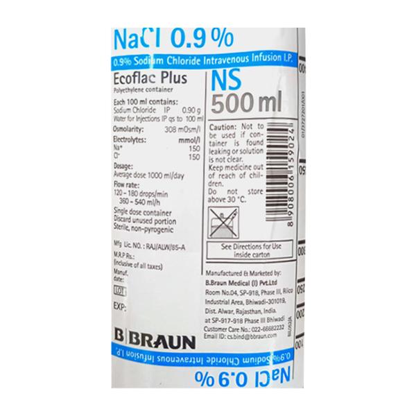 NS ECOFLAC (B BRAUN) Infusion 500ml Price, Uses, Side effects ...