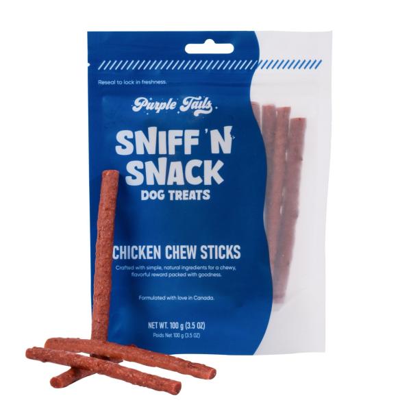 Buy Purple Tails Sniff N Snack Dog Treats Chicken Chew Sticks 100