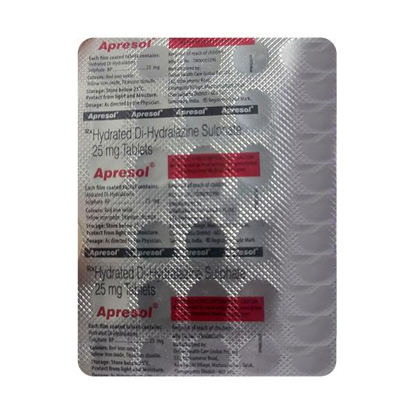 Apresol Tablet 30'S Price, Uses, Side effects, Substitutes | Netmeds