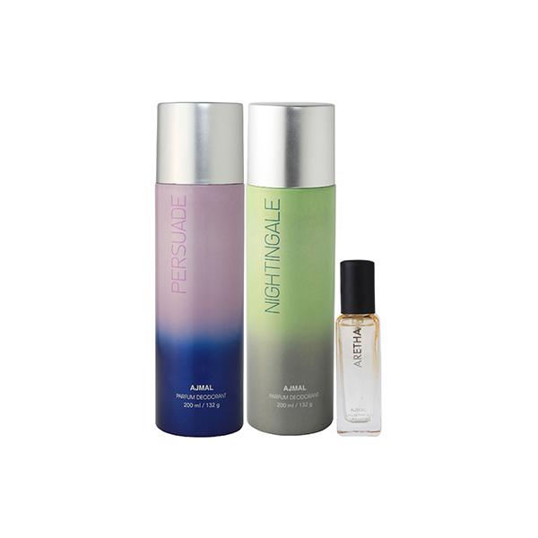 Buy Ajmal Persuade & Nightingale Deo & Aretha EDP Pack of 3 20 ml ...