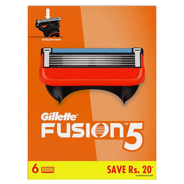 Buy Gillette Fusion Manual Blades - 6 Count for Styling Back Blade 6's ...