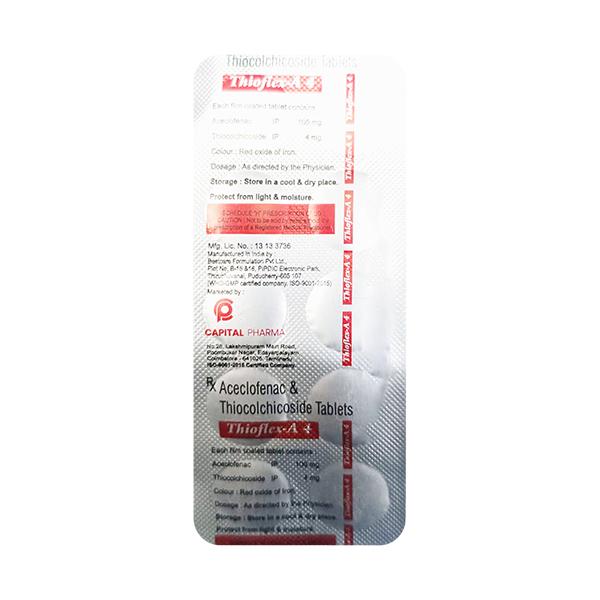 Thioflex A 4 Tablet 10's Price, Uses, Side effects | Netmeds