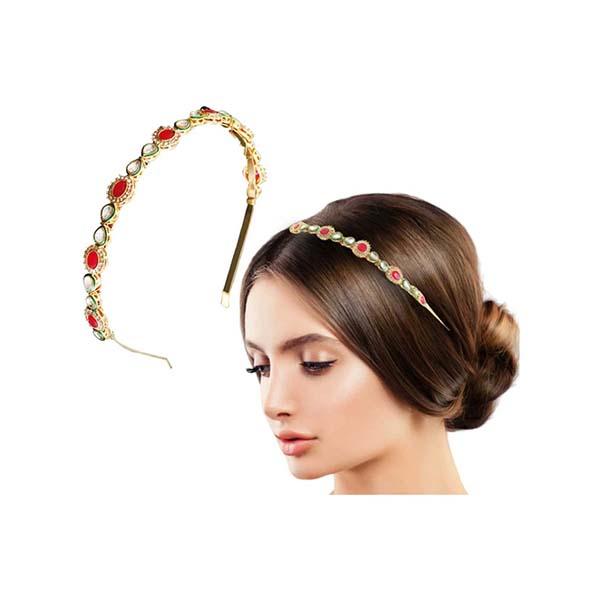 Buy Majestique Kundan Gold Plated Hair Bands Fancy Party Wedding