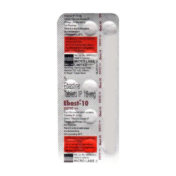 EBAST 10 Tablet 15's Price, Uses, Side effects, Substitutes | Netmeds