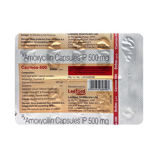 Cavmox 500 Capsule 10's Price, Uses, Side effects | Netmeds