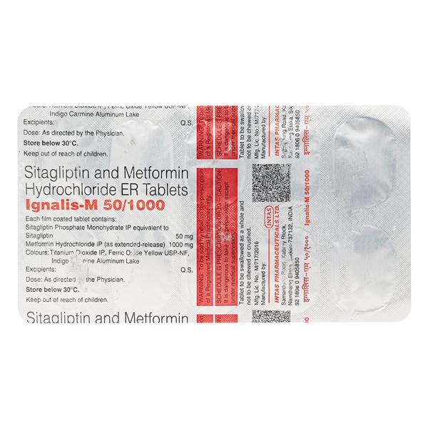 IGNALIS M 50/1000 Tablet 10's Price, Uses, Side effects, Substitutes ...