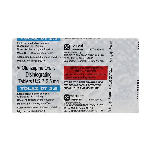 TOLAZ DT 2.5mg Tablet 15's Price, Uses, Side effects, Substitutes | Netmeds