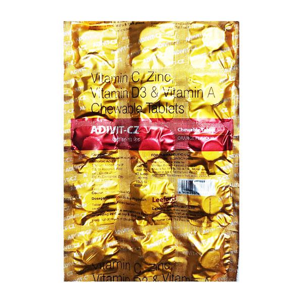Adivit Cz Chewable Tablet 15's Price, Uses, Side effects | Netmeds
