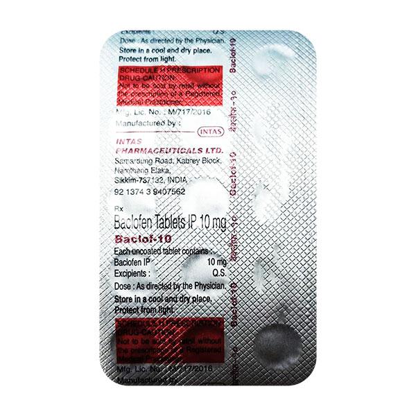Baclof 10 Tablet 15's Price, Uses, Side effects | Netmeds