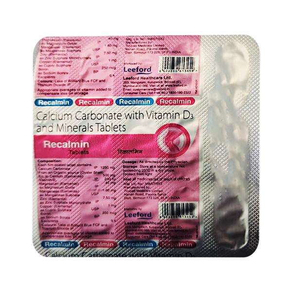 RECALMIN Tablet 15's : Uses, Side Effects, Price | Netmeds
