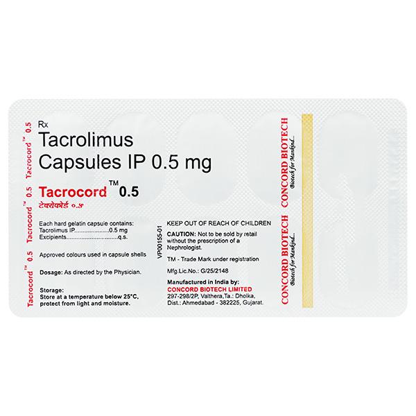 Buy TACROCORD 0.5mg Capsule 10's Online at Upto 25% OFF | Netmeds