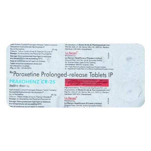 PRAXOHENZ CR 25 Tablet 10's