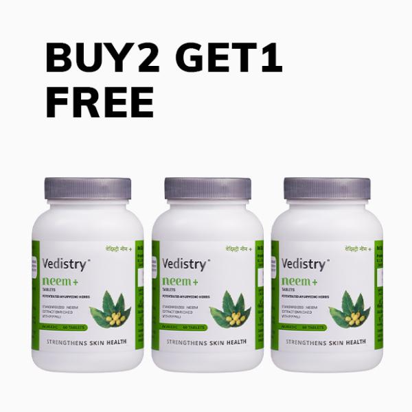 Vedistry Neem+ Tablet 60's (2 Get 1 Free) 1's Online at Discounted ...