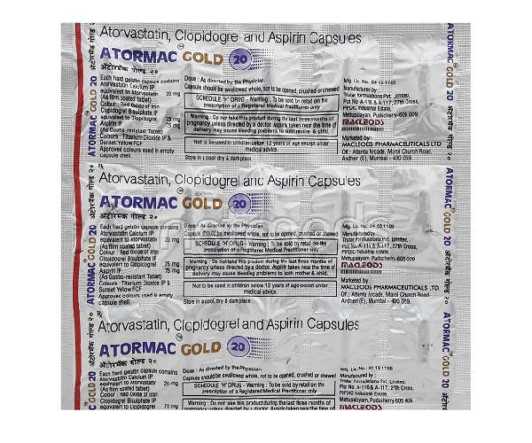 Atormac Gold 20mg Capsule 15'S Price, Uses, Side effects, Substitutes ...