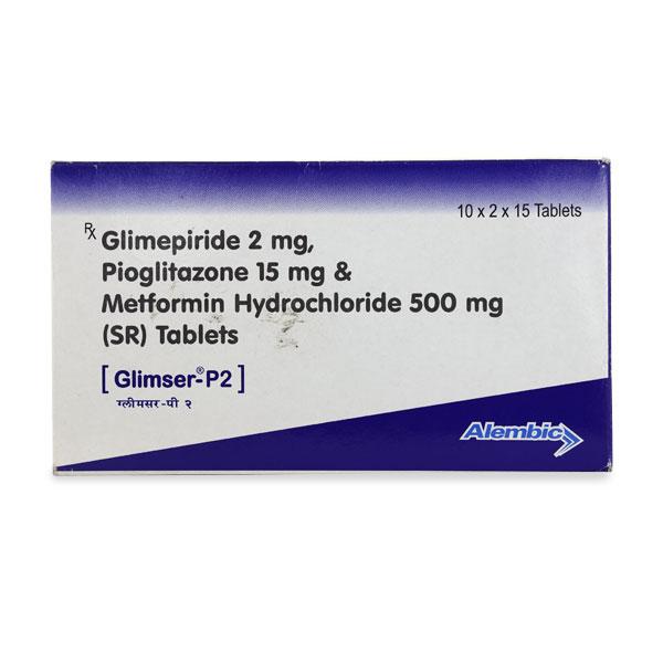 Glimser P 2/500/15mg Tablet 15'S Price, Uses, Side effects, Substitutes ...