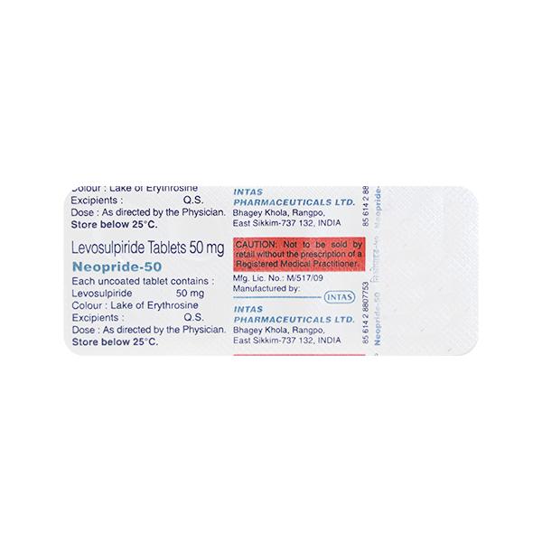 Buy Neopride 50mg Tablet 10'S Online at Upto 25% OFF | Netmeds