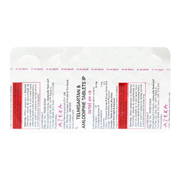 Aztel AM 40mg Tablet 10's Price, Uses, Side effects | Netmeds