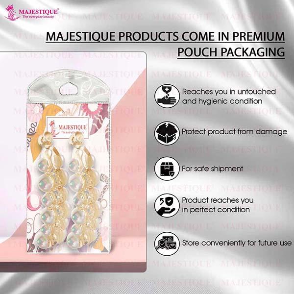 Buy Majestique Stylish White Pearl Banana Clips Ponytail Holder