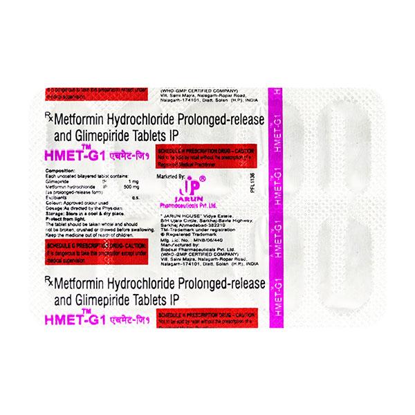 Hmet G 1Mg Tablet 10's : Price, Uses, Side Effects | Netmeds