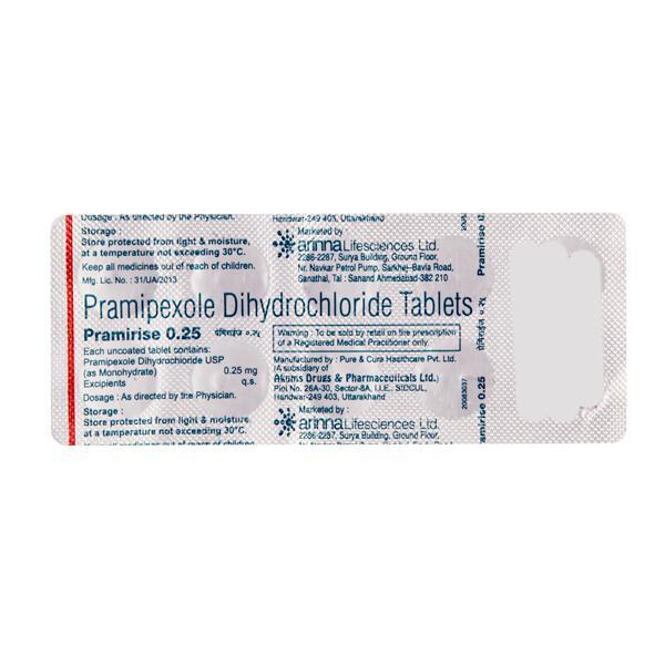 pramirise 0.25mg tablet