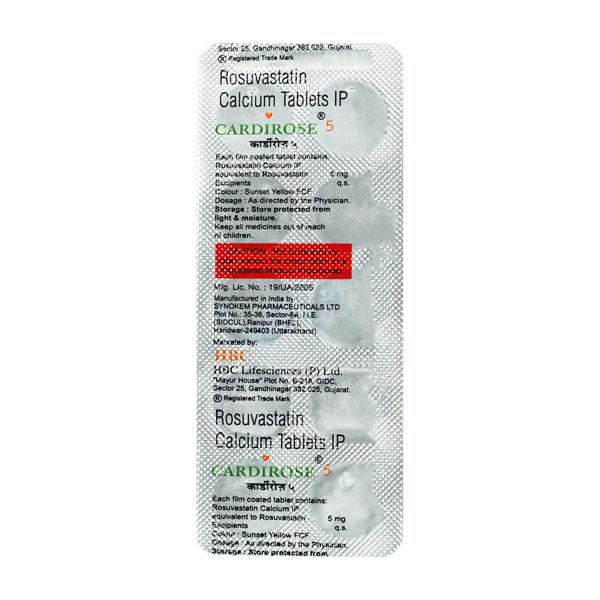 Buy Cardirose 5mg Tablet 10'S Online at Upto 25% OFF | Netmeds