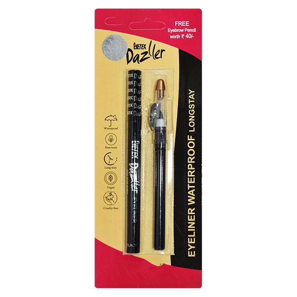 Buy Eyetex Dazller combo Eyeliner Waterproof - (Black) + Eyebrow Pencil ...
