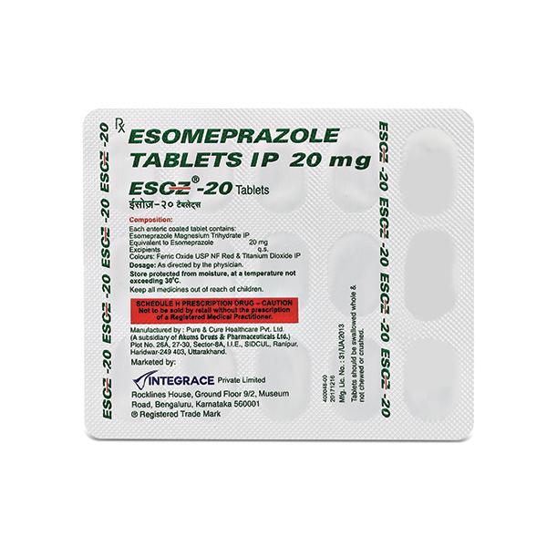 Esoz 20mg Tablet 15'S Price, Uses, Side effects, Substitutes | Netmeds