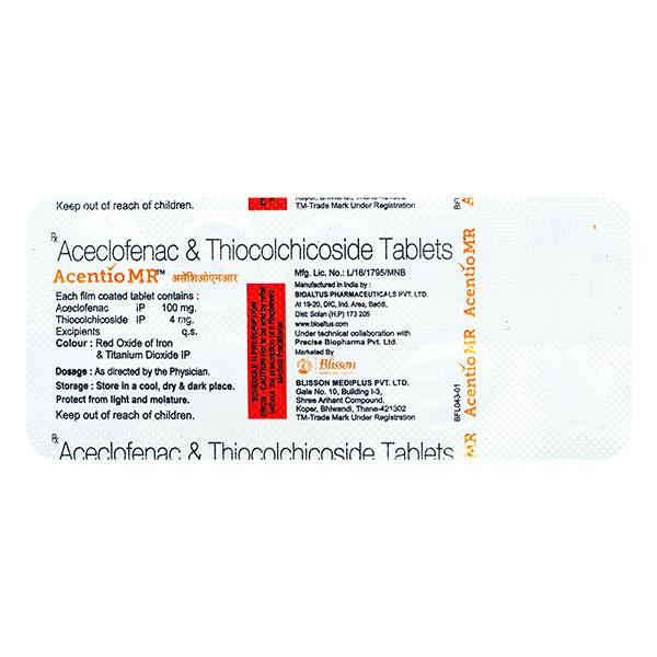 Buy ACENTIO MR Tablet 10's Online at Upto 25% OFF | Netmeds