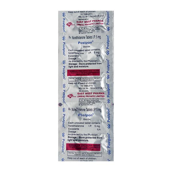 Postpon Tablet 10'S Price, Uses, Side effects, Substitutes | Netmeds