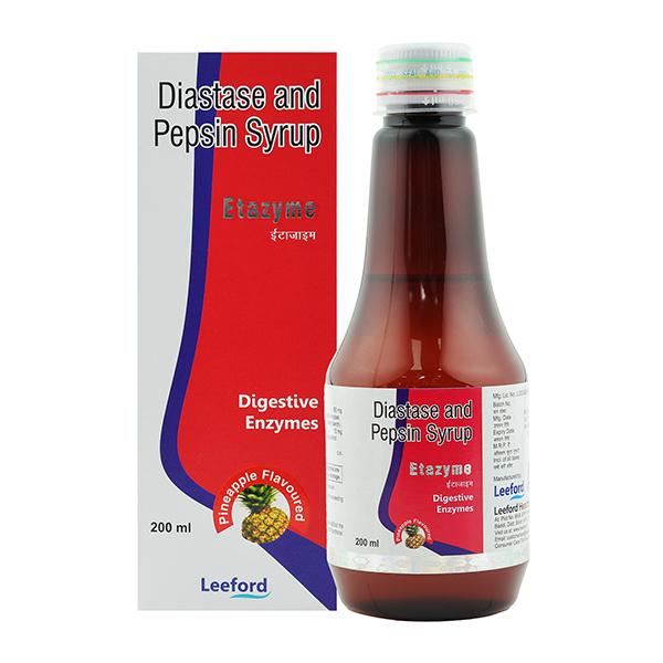 etazyme pineapple flavoured syrup 200ml