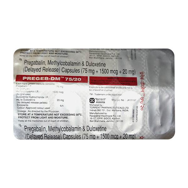 Pregeb DM 75/20 Capsule 10's Price, Uses, Side effects | Netmeds