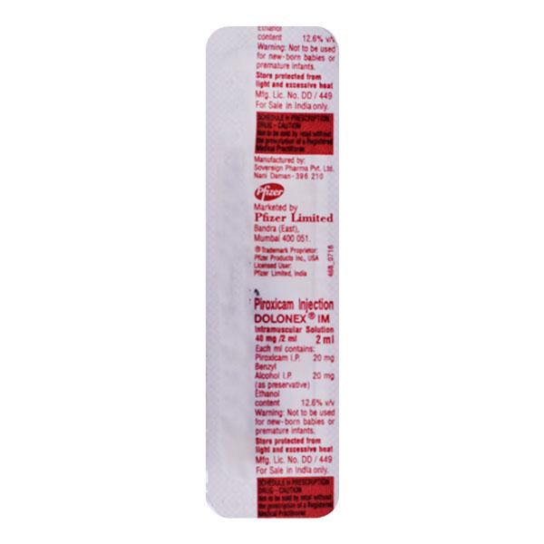 Dolonex IM Injection 2ml Price, Uses, Side effects, Substitutes | Netmeds
