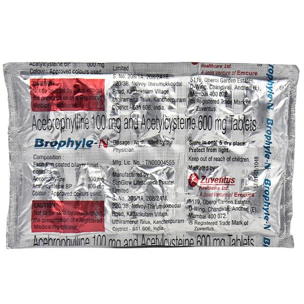 BROPHYLE N Tablet 10's Price, Uses, Side effects, Substitutes | Netmeds