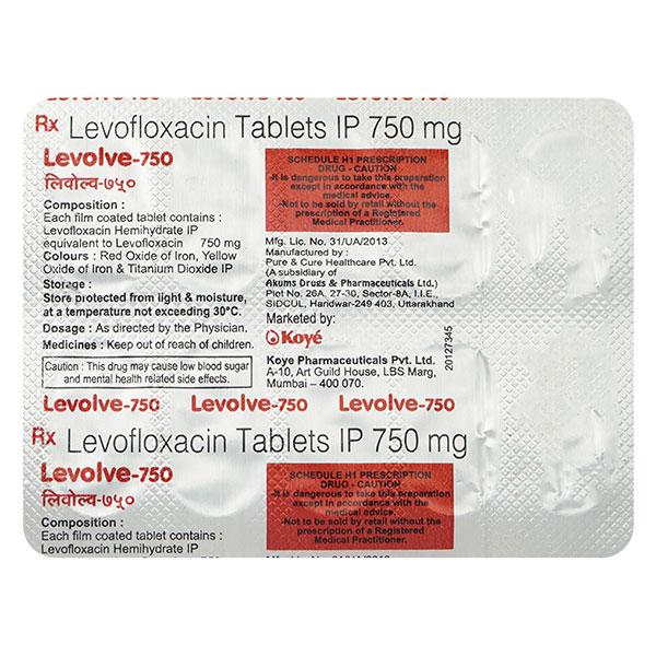 Levolve 750mg Tablet 10'S Price, Uses, Side effects, Substitutes | Netmeds