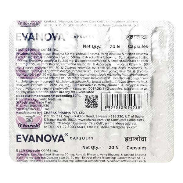 Evanova Capsule 20'S Price, Uses, Side effects, Substitutes | Netmeds