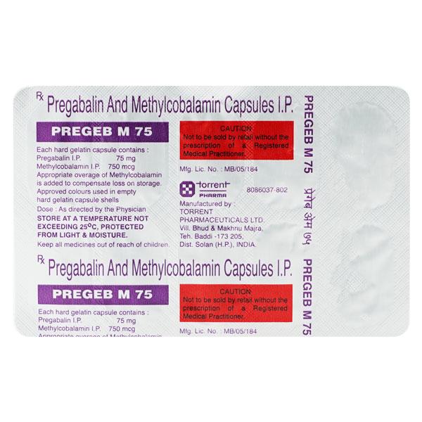 Pregeb M 75mg Capsule 10'S Price, Uses, Side effects, Substitutes | Netmeds