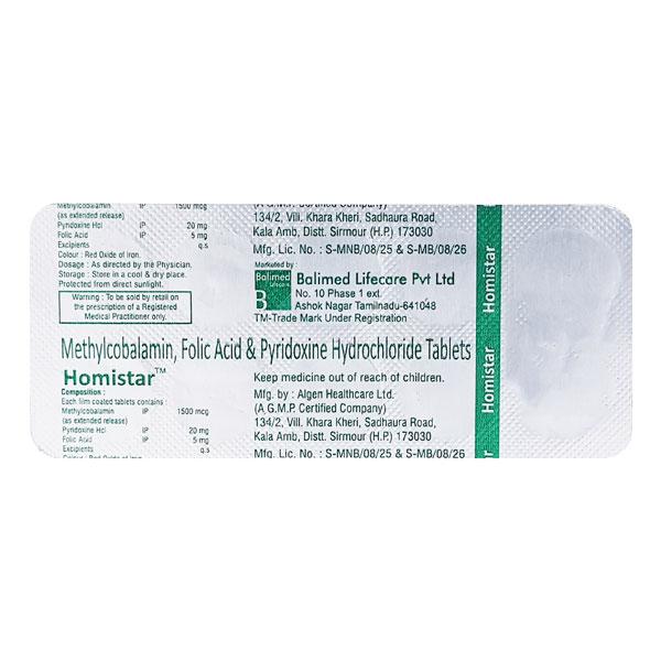 Homistar Tablet 10'S : Uses, Side Effects, Price | Netmeds
