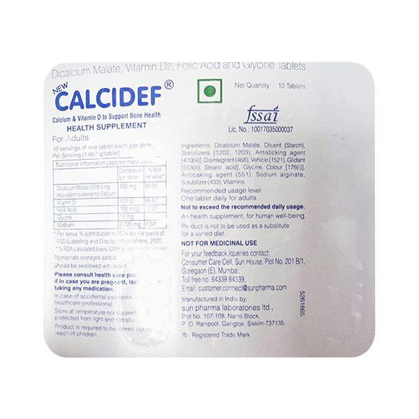 Calcidef New Tablet 10's Price, Uses, Side effects | Netmeds