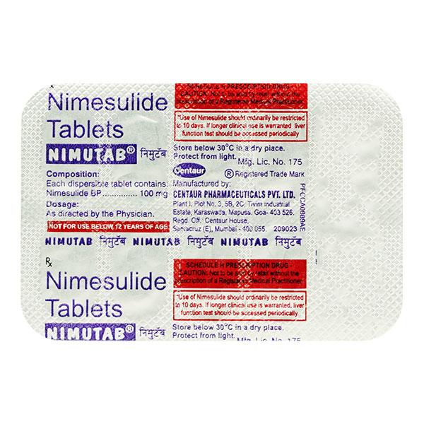 Buy Nimutab 100mg Tablet 10'S Online at Upto 25% OFF | Netmeds