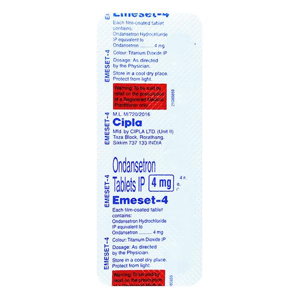 Emeset 4mg: View Price, Benefits, Side Effects | Netmeds