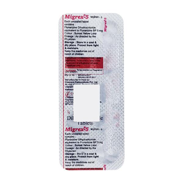 MIGREX 5 Tablet 10's : Price, Uses, Side Effects | Netmeds