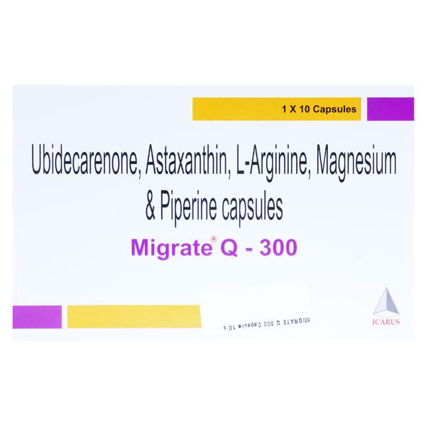 MIGRATE Q 300 Capsule 10's Price, Uses, Side effects, Substitutes | Netmeds
