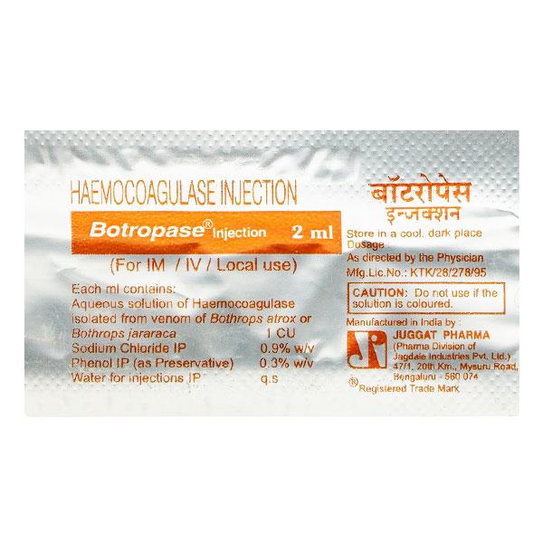 Buy BOTROPASE Injection 2ml Online at Upto 25% OFF | Netmeds
