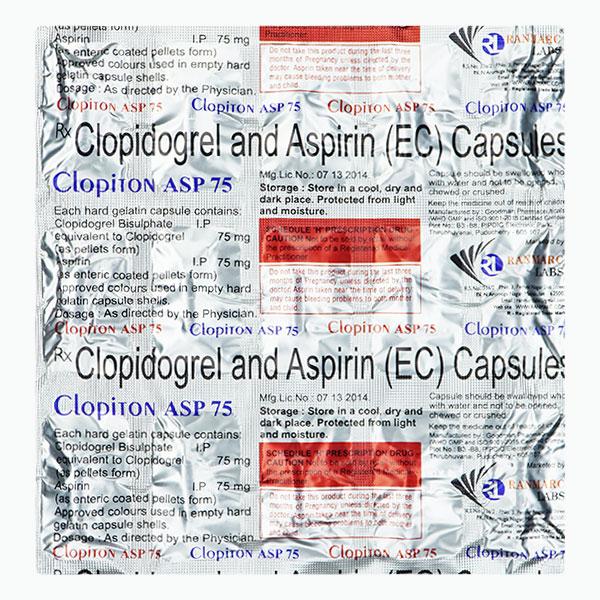 CLOPITON ASP 75 Capsule 15's Price, Uses, Side effects, Substitutes ...