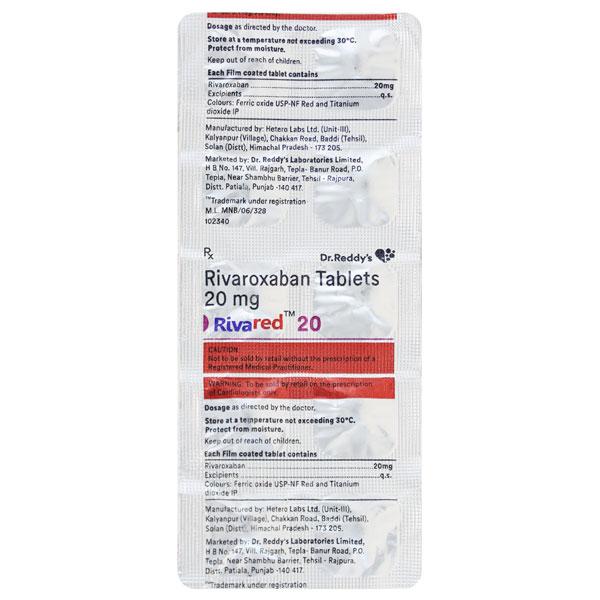 RIVARED 20 Tablet 10's Price, Uses, Side effects, Substitutes | Netmeds
