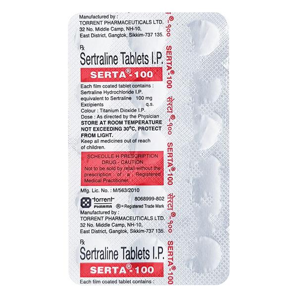 serta 100mg tablet
